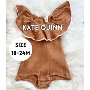 BABY GIRL Kate Quinn Ribbed Ruffle Bodysuit | Size 18-24 months